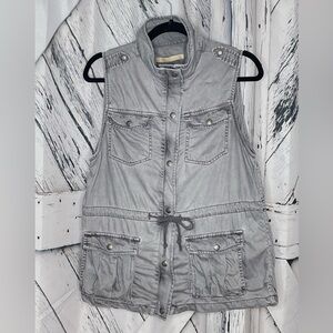 Max Jeans Tencel Utility Cargo Vest Gray M